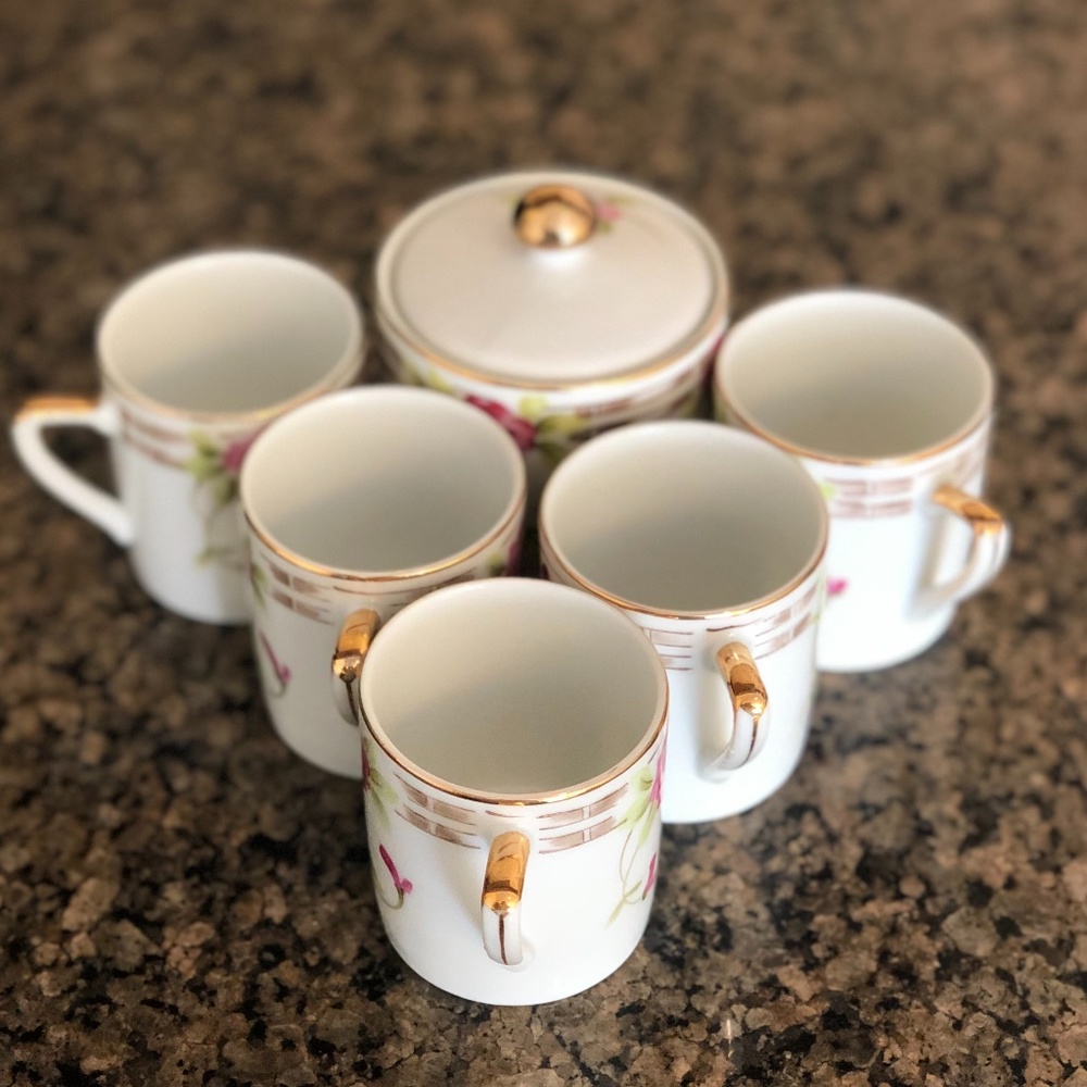 Vintage Hand Painted Nippon set of small cups